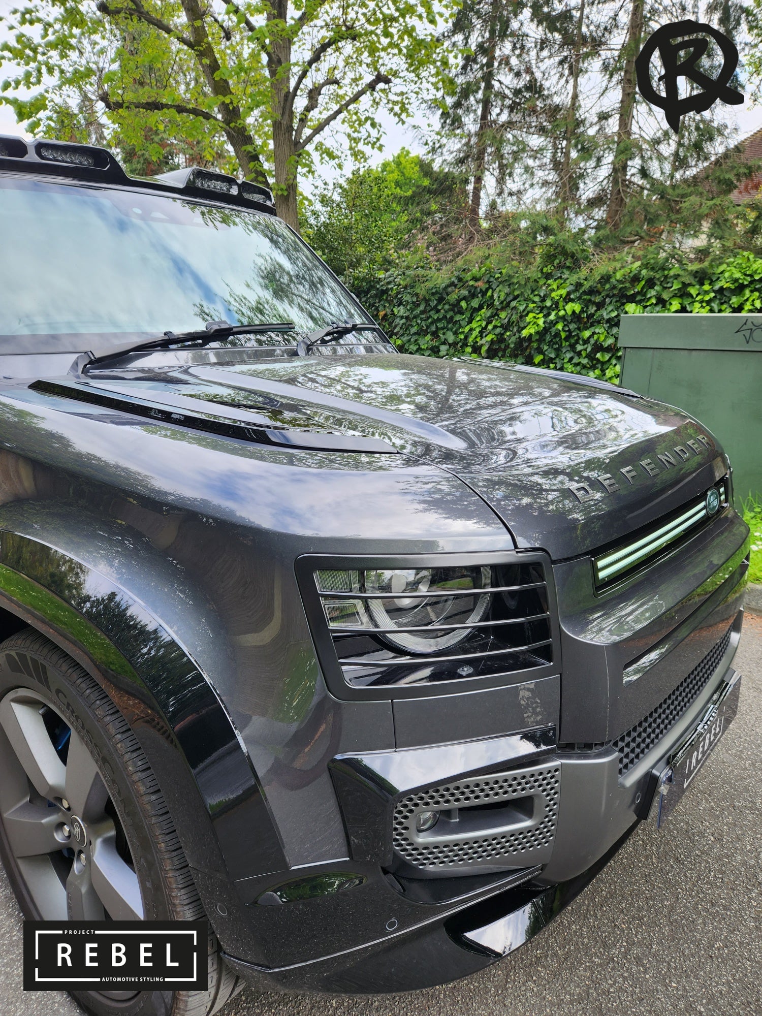 Defender Boot Inserts Defender L663 Gloss Black Bonnet Insert v2 – Project Rebel