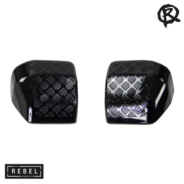 Defender L663 Chequer Plate Door Mirror Covers - 90/110/130