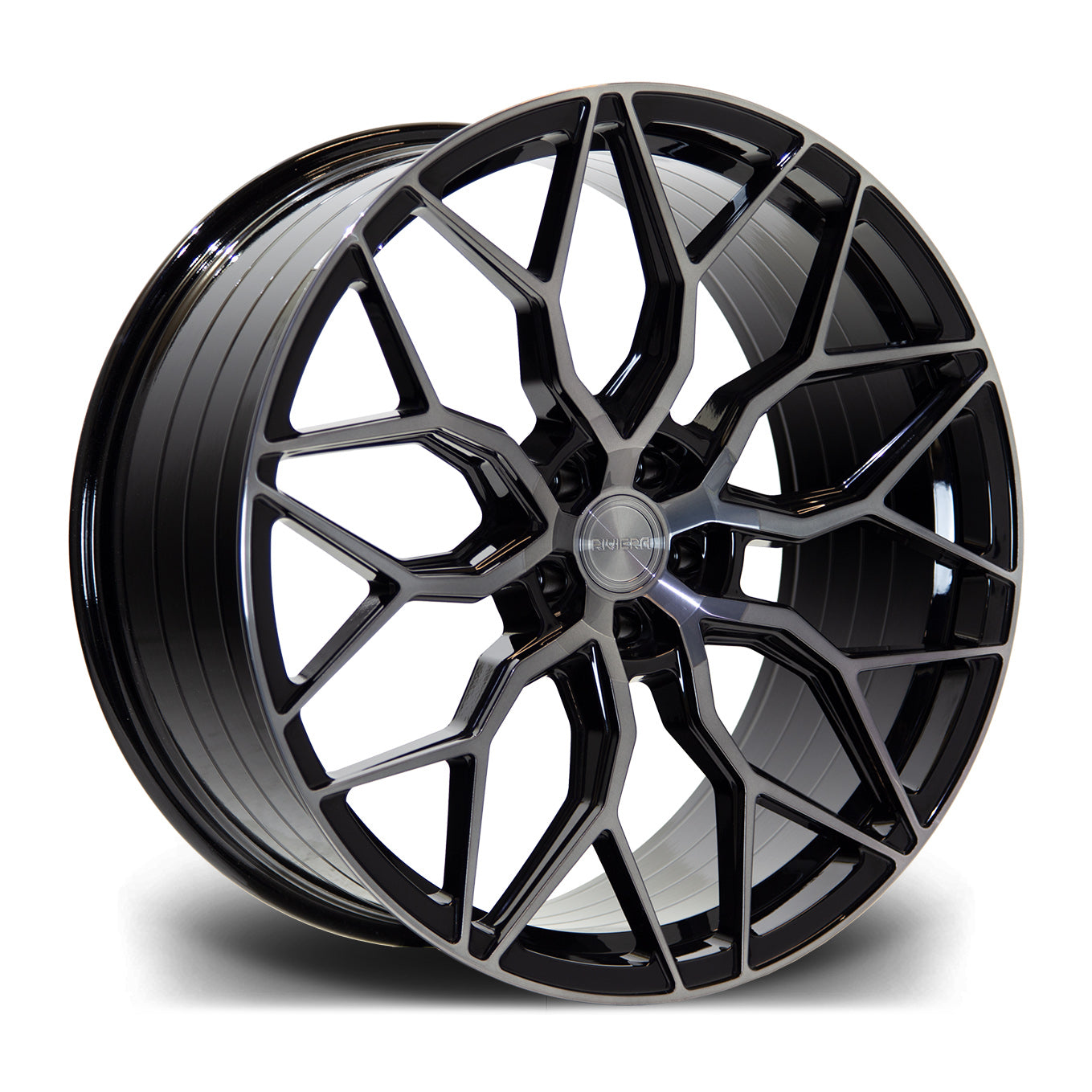 22 Inch Ruff Wheels 22 INCH RIVIERA RF108 BLACK POLISHED DARK TINT ALLOY WHEEL (SET OF 4 ...