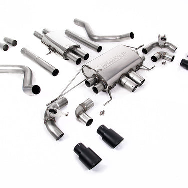 SSXLR120-695 Defender 110 V8 2021+ Milltek Performance Exhaust - Particulate Filter-back - OPF/GPF Back Resonated Valved System with Quad GT-90 Cerakote Black Trims