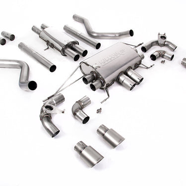 SSXLR122-693 Defender 110 V8 2021+ Milltek Performance Exhaust - Particulate Filter-back - OPF/GPF Back Resonated Valved System with Quad GT-90 Brushed Titanium Trims