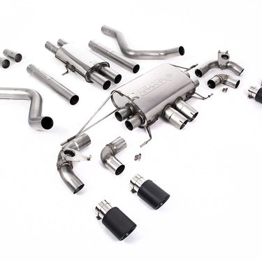 SSXLR129-692 Defender 110 V8 2021+ Milltek Performance Exhaust - Particulate Filter-back - OPF/GPF Back Non-Resonated Valved System (Louder) with Quad JET-90 Carbon Trims
