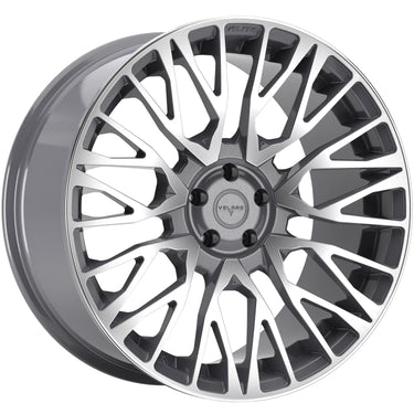 22 INCH VELARE VLR01 PLATINUM GREY POLISHED ALLOY WHEEL (Set of 4)